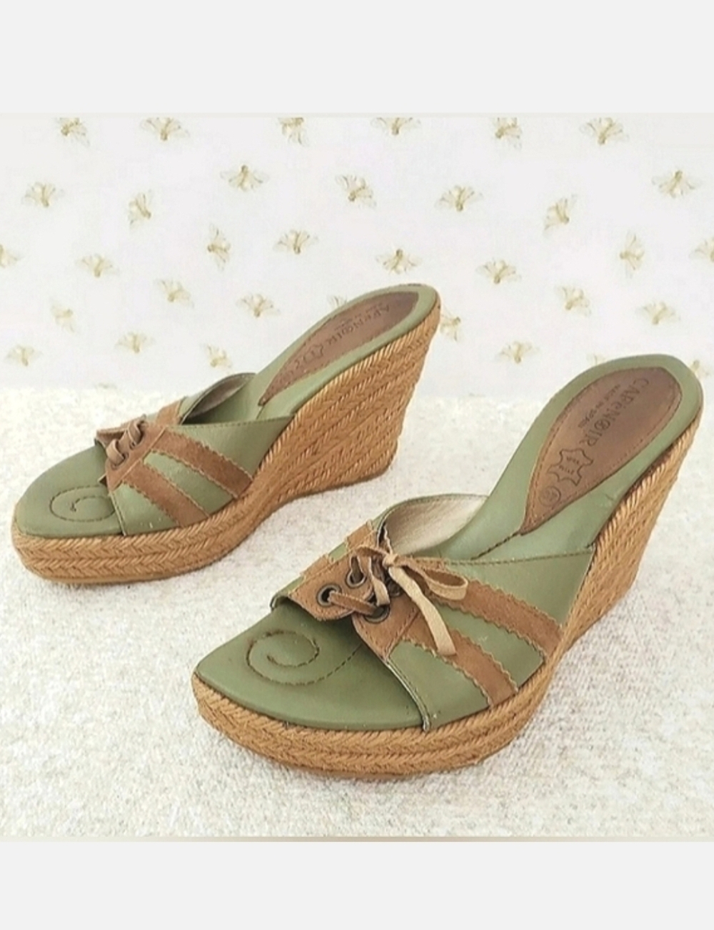 CAFE NOIR Espadrille Wedge Sandals Platform Slide